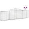 vidaXL Klenut&eacute; gabionov&eacute; ko&scaron;e 7 ks 300x30x80/100 cm pozinkovan&eacute; železo