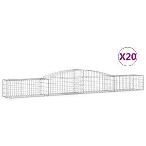 vidaXL Klenut&eacute; gabionov&eacute; ko&scaron;e 20 ks 400x50x40/60 cm pozinkovan&eacute; železo