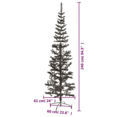 vidaXL Úzký vánoční stromek černý 240 cm