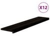 vidaXL N&aacute;&scaron;lapy na schody 12 ks hnědo-čern&eacute; 120x30x2 cm masivn&iacute; dub