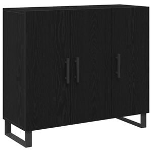 vidaXL Serv&iacute;rovac&iacute; skř&iacute;ň Čern&yacute; dub 90 x 34 x 80 cm Kompozitn&iacute; dřevo
