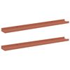 vidaXL N&aacute;stěnn&aacute; polička 2 pcs Červen&aacute; 80 x 9 x 3 cm kompozitn&iacute; dřevo