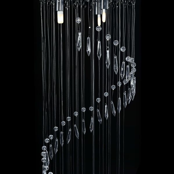 vidaXL Stropní svítidlo s křišťálovými korálky stříbrné spirálové G9