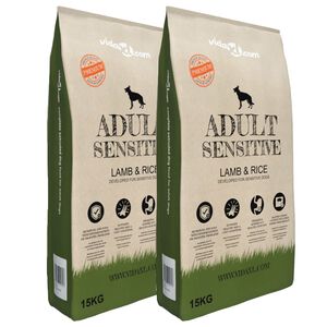 vidaXL Pr&eacute;miov&eacute; ps&iacute; granule Adult Sensitive Lamb & Rice, 2 ks, 30 kg