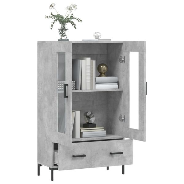 vidaXL Skř&iacute;ň highboard betonově &scaron;ed&aacute; 69,5x31x115 cm kompozitn&iacute; dřevo