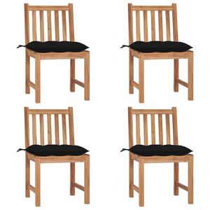vidaXL Zahradn&iacute; židle s podu&scaron;kami 4 ks masivn&iacute; teak