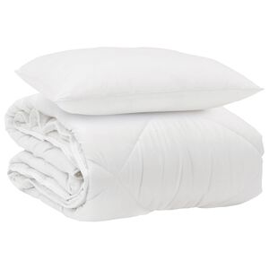 vidaXL Celoročn&iacute; peřina s pol&scaron;t&aacute;řem 2 pcs B&iacute;l&aacute; Mikrovl&aacute;kno