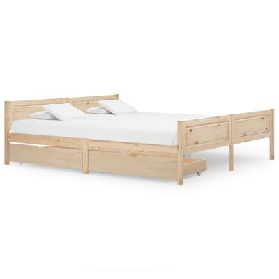 vidaXL Rám postele se 2 zásuvkami masivní borovice 200 x 200 cm