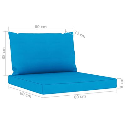 vidaXL 6dílná zahradní sedací souprava se světle modrými poduškami