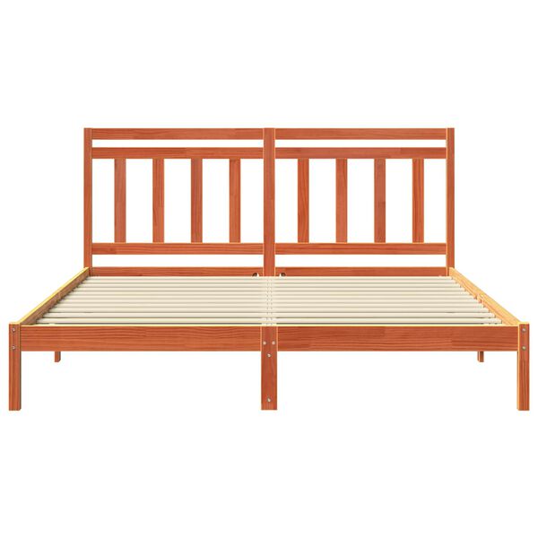 vidaXL R&aacute;m postele s čelo Voskově hněd&aacute; 205,5 x 185,5 x 100 cm