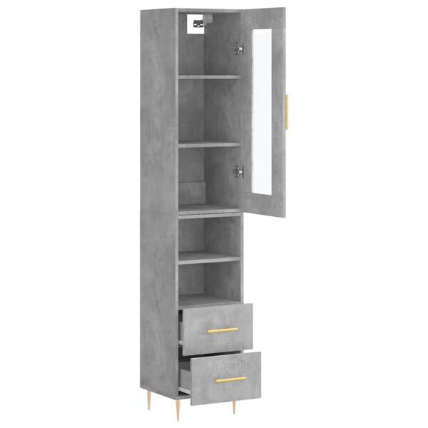 vidaXL Skříň highboard betonově šedá 34,5x34x180 cm kompozitní dřevo