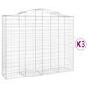 vidaXL Klenut&eacute; gabionov&eacute; ko&scaron;e 3 ks 200x50x160/180cm pozinkovan&eacute; železo
