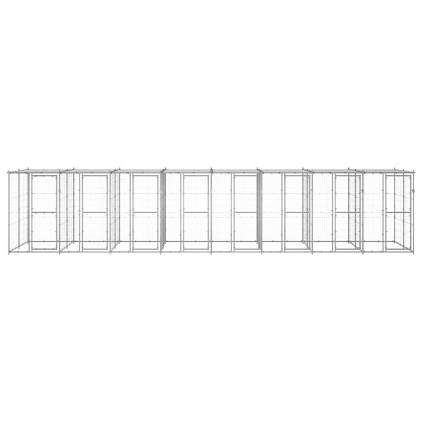 vidaXL Venkovn&iacute; ps&iacute; kotec se střechou pozinkovan&aacute; ocel 19,36 m&sup2;