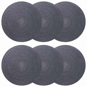 vidaXL Jutov&eacute; ubrusky 6 pcs Tmavě &scaron;ed&aacute; &Oslash; 30 cm 100% juta Tossa