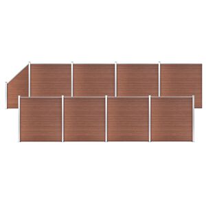 vidaXL Plotov&aacute; sada WPC 8 čtvercov&yacute;ch + 1 &scaron;ikm&yacute; d&iacute;l 1484x186 cm hněd&aacute;