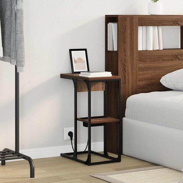 vidaXL Nočn&iacute; skř&iacute;ňka Hněd&yacute; dub 41,5 x 26 x 60,5 cm kompozitn&iacute; dřevo