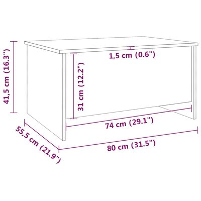 vidaXL Konferenční stolek šedý sonoma 80x55,5x41,5 cm kompozitní dřevo