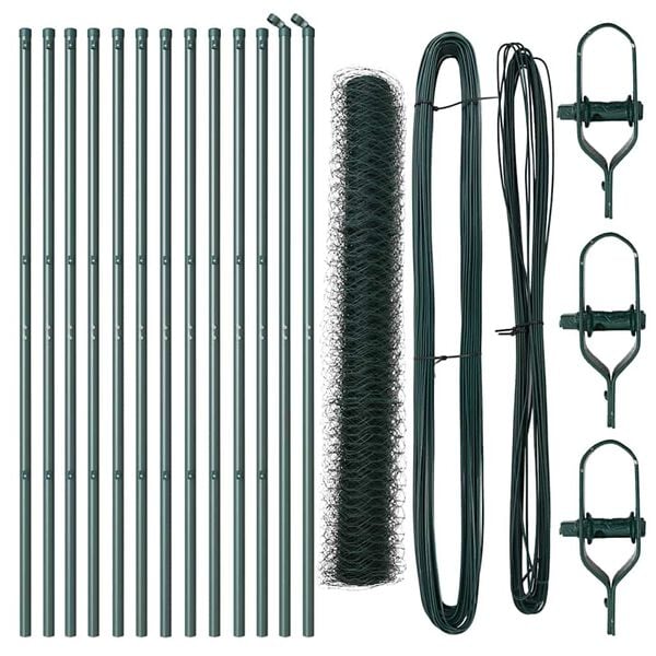 vidaXL Plotov&yacute; sloupek. Zelen&aacute; 25 x 1 m (50 mm s&iacute;ťovina) Ocel