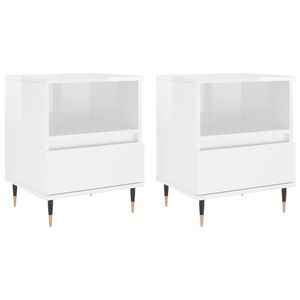 vidaXL Nočn&iacute; stolky 2 ks leskl&eacute; b&iacute;l&eacute; 40 x 35 x 50 cm kompozitn&iacute; dřevo