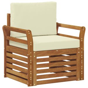 vidaXL Venkovn&iacute; pohovka Masivn&iacute; ak&aacute;ciov&eacute; dřevo a polyester Př&iacute;rodn&iacute;