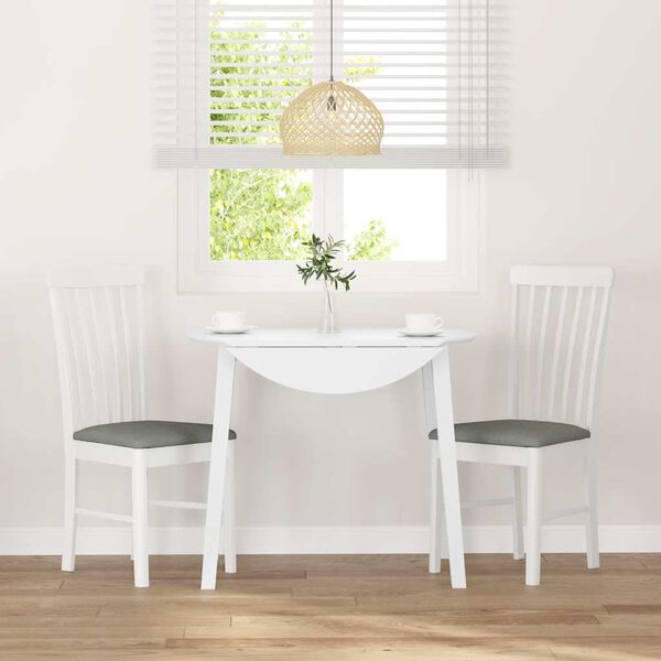 vidaXL Jídelní židle s polštáři 2 ks bílé masivní dřevo gumové