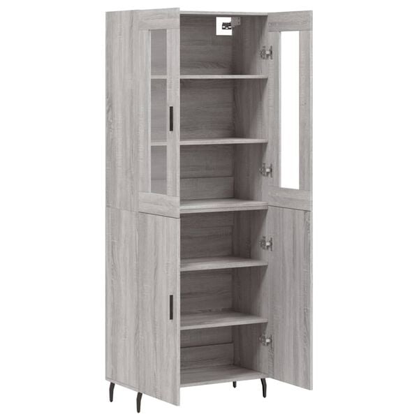 vidaXL Skř&iacute;ň highboard &scaron;ed&aacute; sonoma 69,5 x 34 x 180 cm kompozitn&iacute; dřevo