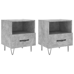vidaXL Nočn&iacute; stolky 2 ks betonově &scaron;ed&eacute; 40x35x47,5 cm kompozitn&iacute; dřevo