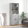 vidaXL Skř&iacute;ň highboard betonově &scaron;ed&aacute; 69,5x34x180 cm kompozitn&iacute; dřevo