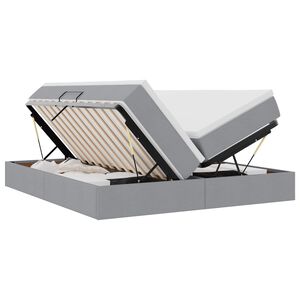 vidaXL Postel s &uacute;ložn&yacute;m prostorem a matrac&iacute; Světle &scaron;ed&aacute; 200 x 200 cm