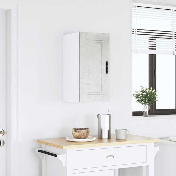 vidaXL Kuchyňsk&aacute; n&aacute;stěnn&aacute; skř&iacute;ňka "Porto" betonově &scaron;ed&aacute; kompozitn&iacute;