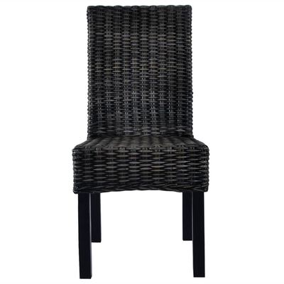 vidaXL Jídelní židle 4 ks černé ratan kubu a mangovníkové dřevo
