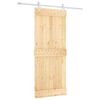 vidaXL Posuvn&eacute; dveře Př&iacute;rodn&iacute; a b&iacute;l&aacute; 85 x 210 cm Masivn&iacute; borov&eacute; dřevo