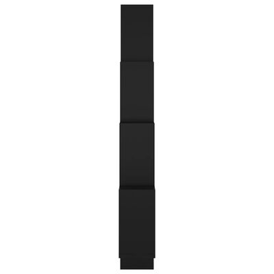 vidaXL Nástěnná krychlová police černá 90 x 15 x 119 cm dřevotříska