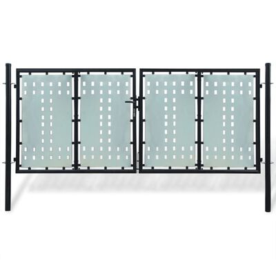 vidaXL Černá jednokřídlá plotová brána 300 x 175 cm