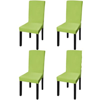 vidaXL Hladké strečové potahy na židle 4 ks zelené