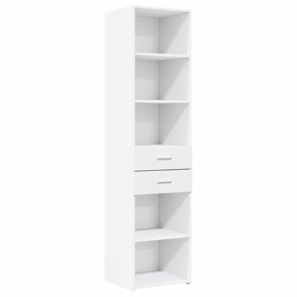 vidaXL Skř&iacute;ň highboard b&iacute;l&aacute; 45 x 42,5 x 185 cm kompozitn&iacute; dřevo
