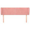 vidaXL Čelo postele typu u&scaron;&aacute;k růžov&aacute; 147x23x78/88 cm samet