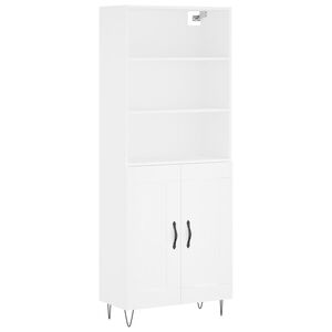 vidaXL Skř&iacute;ň highboard b&iacute;l&aacute; 69,5 x 34 x 180 cm kompozitn&iacute; dřevo