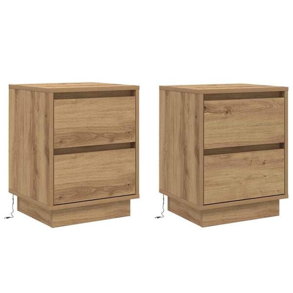 vidaXL Nočn&iacute; skř&iacute;ňka 2 pcs Artisanov&yacute; dub 39 x 34,5 x 50 cm