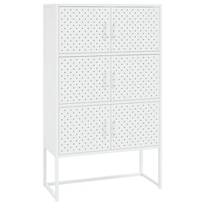 vidaXL Komoda b&iacute;l&aacute; 80 x 35 x 135 cm ocel