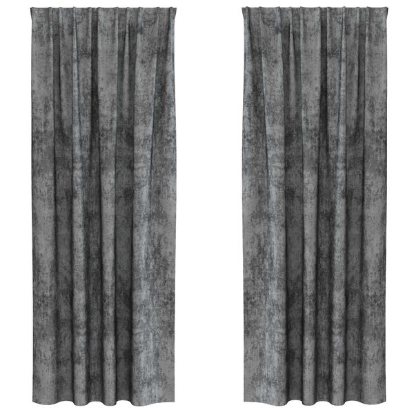 vidaXL Sametov&eacute; z&aacute;věsy se z&aacute;clonami 2 pcs &Scaron;ed&aacute; 245 x 140 cm samet