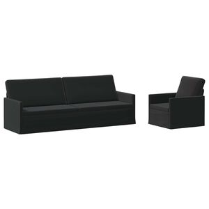 vidaXL Set pohovek 2 pcs Čern&aacute; Samet