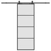 vidaXL Posuvn&eacute; dveře se sadou kov&aacute;n&iacute; čern&eacute; 76x205 cm ESG Glass