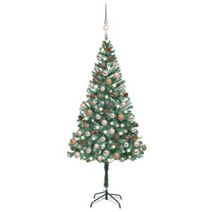 vidaXL Uměl&yacute; v&aacute;nočn&iacute; stromek LED osvětlen&iacute; sada koul&iacute; a &scaron;i&scaron;ky 180 cm