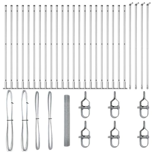 vidaXL Plot s příspěvky Stříbrná 1.2 x 50 m Ocel