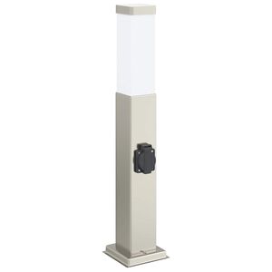 vidaXL Sloupkov&eacute; sv&iacute;tidlo se z&aacute;suvkou 50 cm nerezov&aacute; ocel IP44