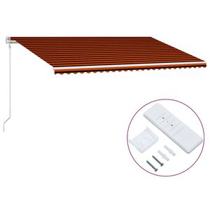 vidaXL Automatick&aacute; zatahovac&iacute; mark&yacute;za 600 x 300 cm oranžovo-hněd&aacute;