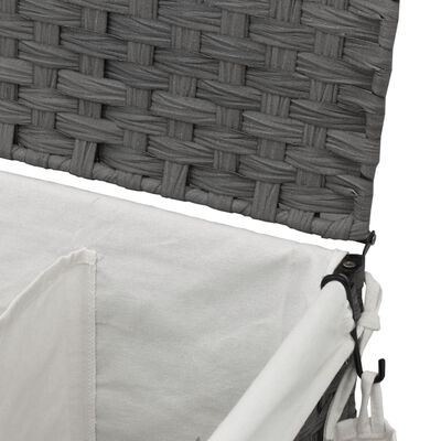 vidaXL Koš na prádlo s kolečky šedý 60 x 35 x 60,5 cm ratan