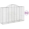 vidaXL Klenut&eacute; gabionov&eacute; ko&scaron;e 12ks 200x50x120/140cm pozinkovan&eacute; železo