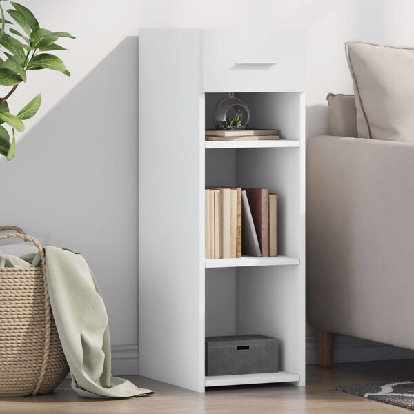 vidaXL Př&iacute;born&iacute;k b&iacute;l&yacute; 30 x 42,5 x 93 cm kompozitn&iacute; dřevo